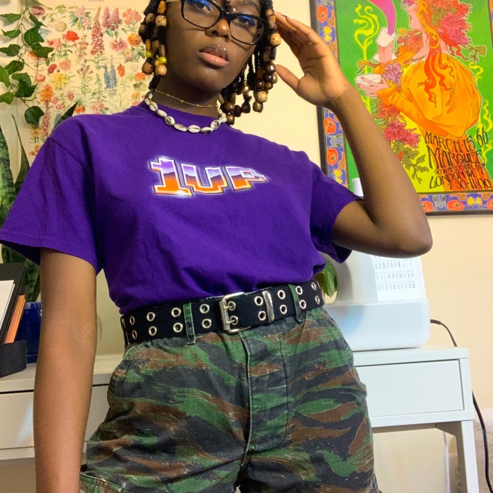 SOL ON DEPOP Graphic Purple Short Sleeve T-Shirt